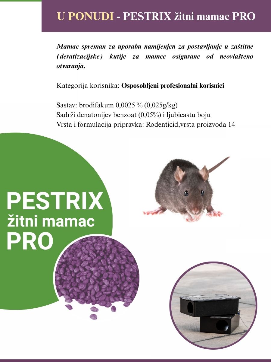 PESTRIX žitni mamac PRO - profesionalni rodenticid